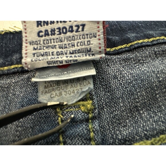 True Religion‎ Jeans Womens Sz 26x28 Blue Low American Cowgirl Preppy Dark Denim - Picture 13 of 14